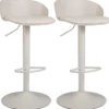 Barhocker 2er Set 360° Drehbarer Barstuhl Höhenverstellbar 150 kg Belastbar 42 x 42 x 75-96,5 cm Beige