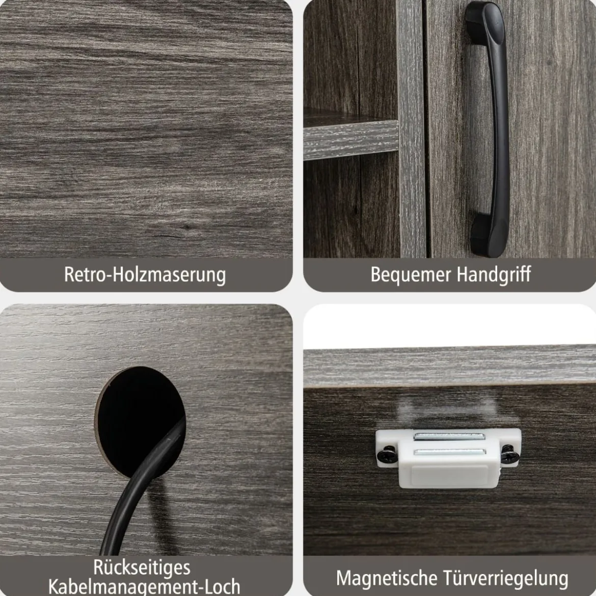 Barschrank mit Weinregalen und Ablageflächen Konsolentisch aus Holz mit Metallrahmen für Esszimmer 100 x 35 x 83 cm