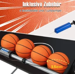 Basketballautomat Klappbares Basketball-Arcade-Spiel mit 2 Körben Weiß