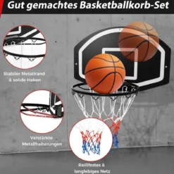 Basketballkorb Indoor Ø 40cm Mini Basketball Korb für Tür & Wandmontage Schwarz