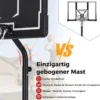 Basketballkorb Outdoor Basketballständer 210-260 cm höhenverstellbar auf Rädern Schwarz