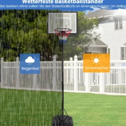 Basketballkorb outdoor Basketballständer 172-305cm höhenverstellbar Korbanlage mit abnehmbarem Mittelrohr