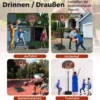 Basketballkorb Outdoor Basketballständer 172-200cm höhenverstellbar Basketballanlage Schwarz