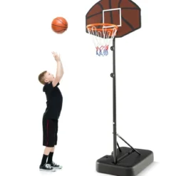 Basketballkorb Outdoor Basketballständer 172-200cm höhenverstellbar Basketballanlage Schwarz