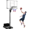 Basketballkorb Outdoor 135/143-305 cm Höhenverstellbarer Basketballständer mit 2 Rädern