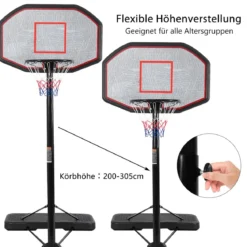Basketballständer Basketballkorb Basketballanlage transportabel Basketball 200-305 cm