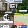 Basketballständer 245-305 cm Höhenverstellbar Basketballkorb mit Ständer Schwarz