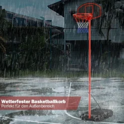 Basketballständer 158 - 218 cm höhenverstellbar Basketballkorb mit Ständer Schwarz + Rot