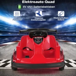 Batteriebetriebenes Go-Kart Kinderfahrzeug mit Fernsteuerung 85 x 53 x 40 cm Rot