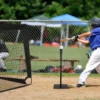 Batting Tees Teeständer 63,5-91,5 cm höhenverstellbar Baseballstativ tragbar mit Stabilem Sockel Schwarz