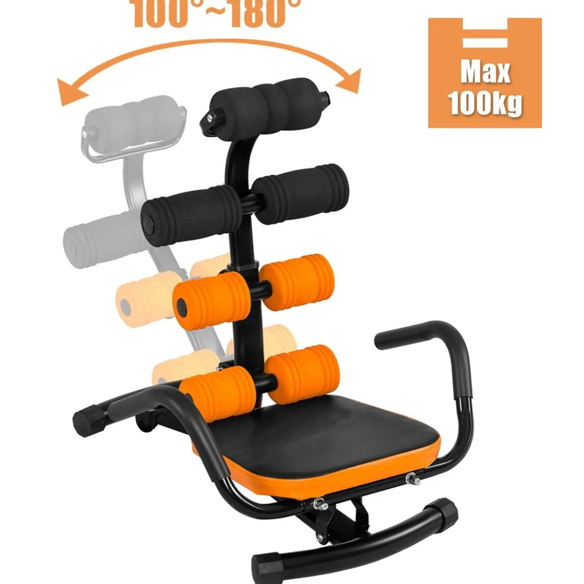 Bauchtrainer drehbar Bauchmuskeltrainer Allround Trainer mit 3 Fach Rückenlehne