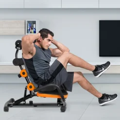 Bauchtrainer drehbar Bauchmuskeltrainer Allround Trainer mit 3 Fach Rückenlehne