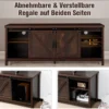 Bauernhaus-TV-Ständer mit Schiebetüren für Fernseher bis 65 Zoll 150 x 40 x 60 cm Braun