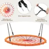 Baumschaukel Ø100cm Nestschaukel Spinnennetz Kinderschaukel Tellerschaukel Hängeschaukel Orange