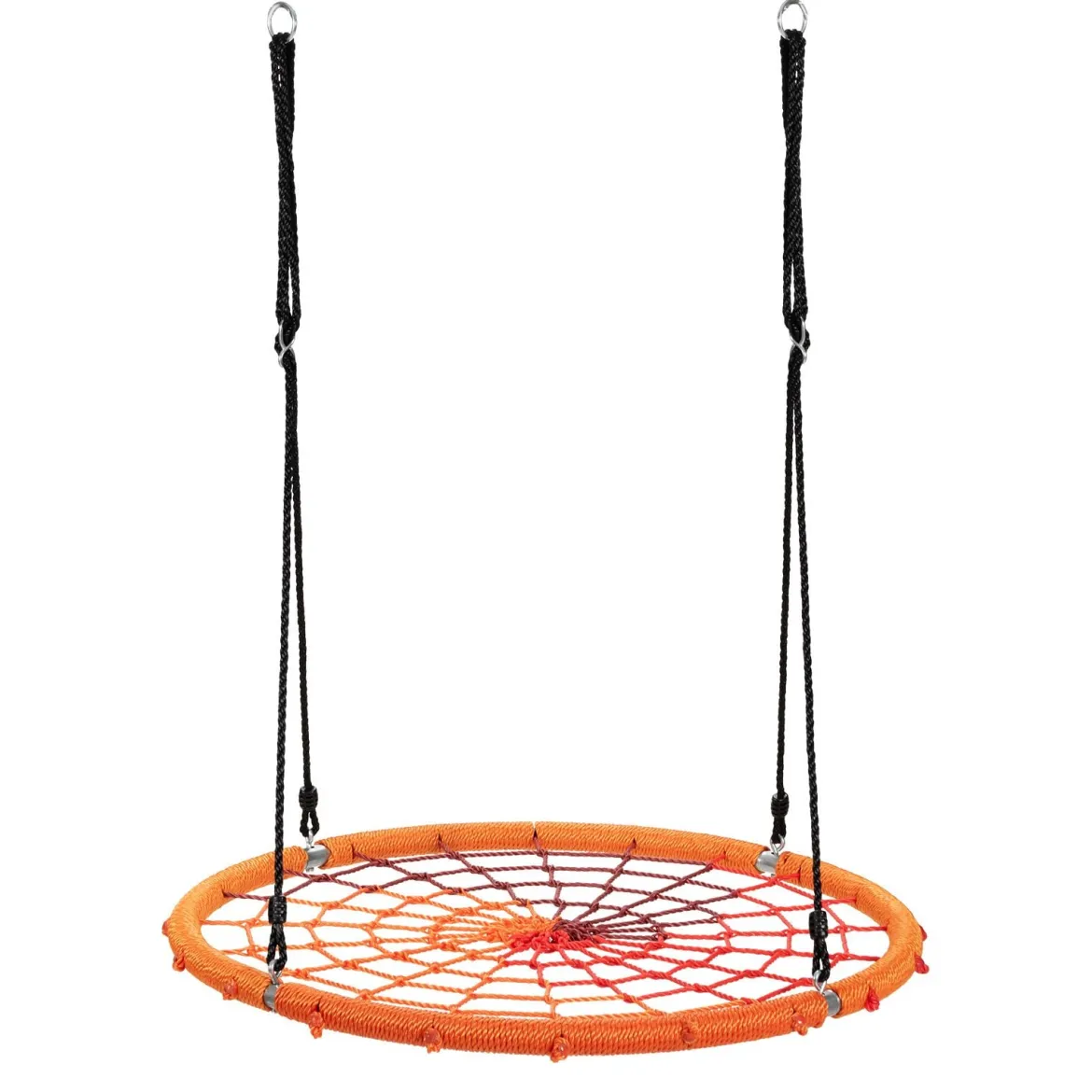 Baumschaukel Ø100cm Nestschaukel Spinnennetz Kinderschaukel Tellerschaukel Hängeschaukel Orange