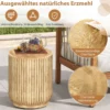 Baumstumpfförmiger Beistelltisch für den Außenbereich 43 cm hoher holzähnlicher Terrassenhocker Natur