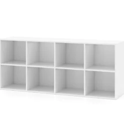 Bücherregal Bücherschrank mit 8 Fächern Büroregal Würfelregal Standregal Aufbewahrungregal 121,5 x 29 x 61 cm Weiß