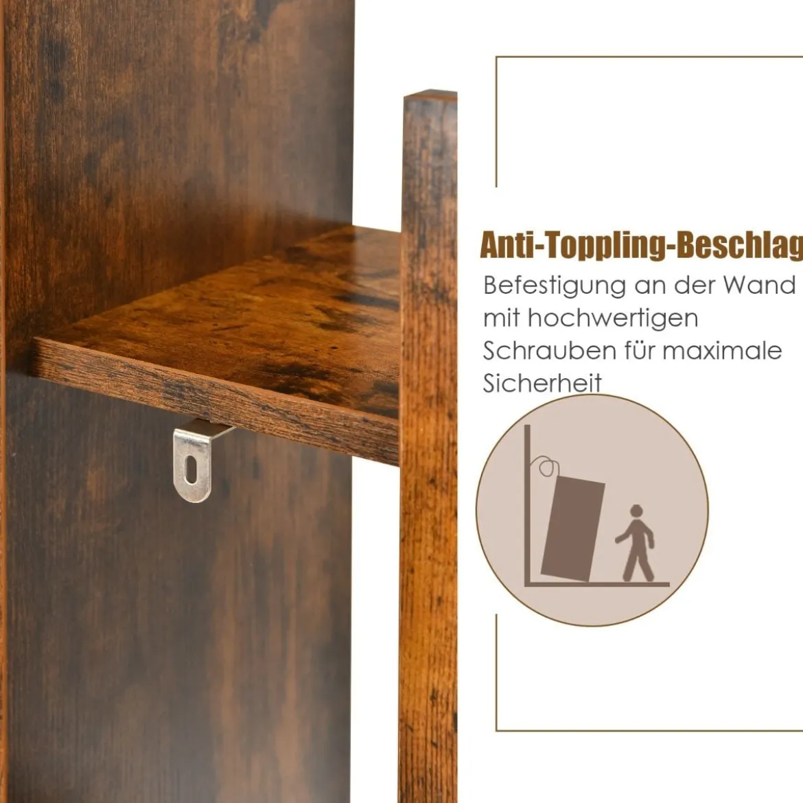 Bücherregal im Baumform mit 8 Fächern Standregal Aufbewahrungsregal 50 x 25 x 145 cm