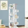 Bücherregal im Baumform mit 8 Fächern Standregal Aufbewahrungsregal 50 x 25 x 145 cm Weiß
