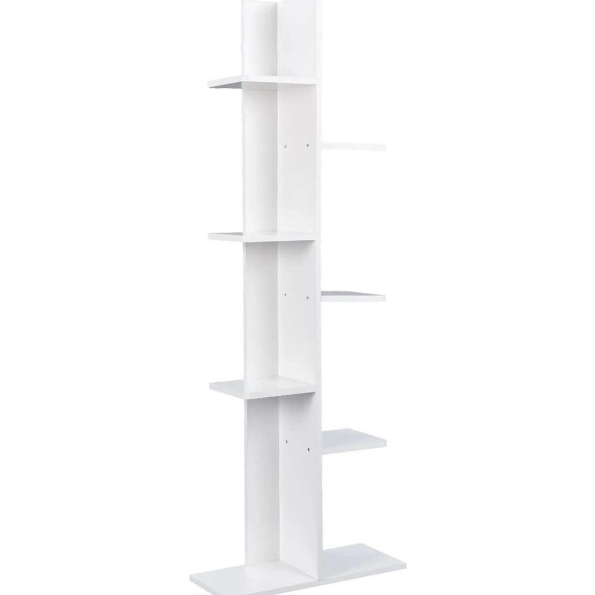 Bücherregal in Baumform mit 8 Ablagen Freistehendes Standregal Büroregal 50 x 20 x 141 cm