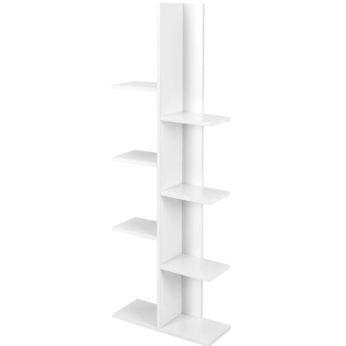 Bücherregal in Baumform mit 8 Ablagen Freistehendes Standregal Büroregal 50 x 20 x 141 cm