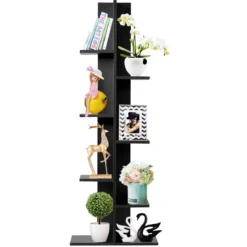 Bücherregal in Baumform mit 8 Ablagen Freistehendes Standregal Büroregal 50 x 20 x 141 cm
