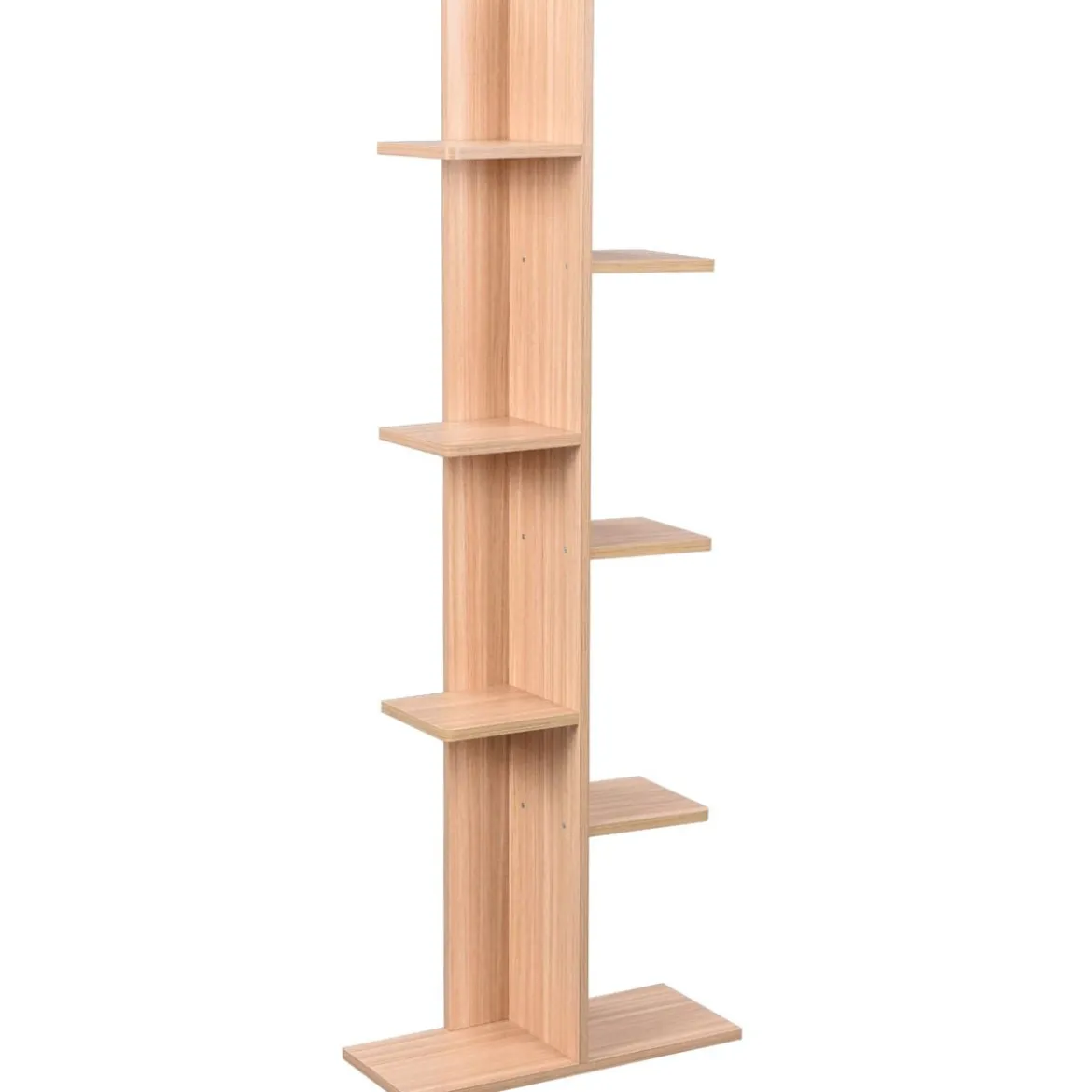 Bücherregal in Baumform mit 8 Ablagen Freistehendes Standregal Büroregal 50 x 20 x 141 cm