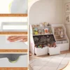 Bücherregal Kinder 2 in 1 Kinderregal mit 5 Kleiderstangen & Tafel 104 x 40 x 70 cm Weiß