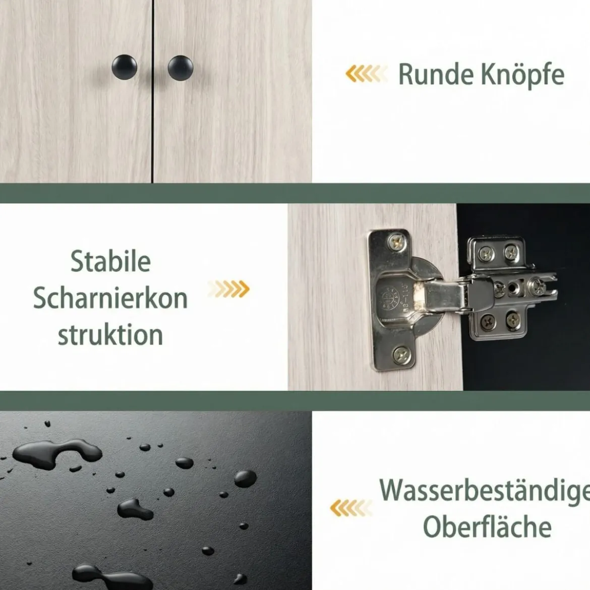 Bücherregal mit Doppeltürschrank 3-stöckiges Standregal mit Offenen Fächern Schwarz