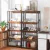 Bücherregal mit 5 Ebenen im Industriellen Stil Lagerregale Etagerenregal Standregal Braun