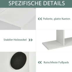 Bücherregal mit 6 Ebenen S-Form Standregal Freistehender Raumteiler Büroregal 80 x 23 x 192 cm