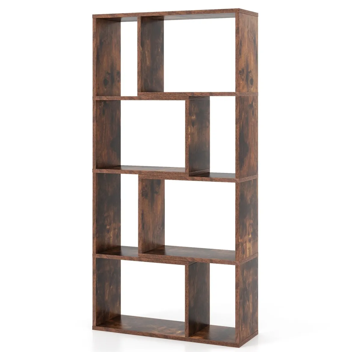 Bücherregal mit 4 Ebenen Standregal mit 8 Fächern Würfelregal Regal 60 x 20 x 120 cm