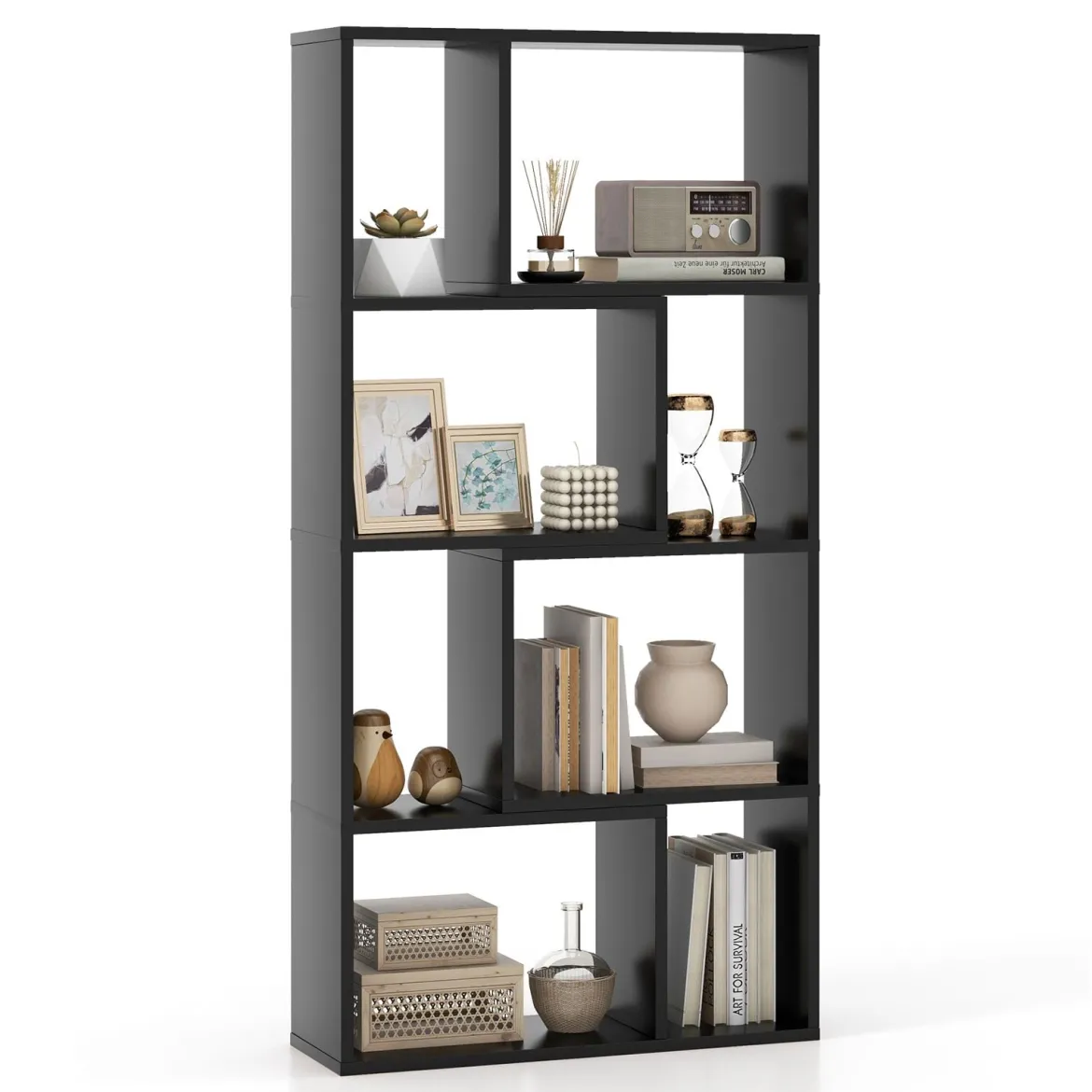 Bücherregal mit 4 Ebenen Standregal mit 8 Fächern Würfelregal Regal 60 x 20 x 120 cm