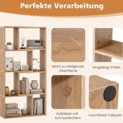 Bücherregal mit 4 Ebenen Standregal mit 8 Fächern Würfelregal Regal 60 x 20 x 120 cm