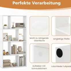 Bücherregal mit 4 Ebenen Standregal mit 8 Fächern Würfelregal Regal 60 x 20 x 120 cm