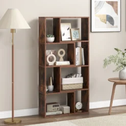 Bücherregal mit 4 Ebenen Standregal mit 8 Fächern Würfelregal Regal 60 x 20 x 120 cm