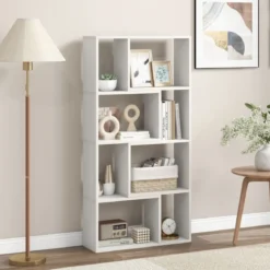 Bücherregal mit 4 Ebenen Standregal mit 8 Fächern Würfelregal Regal 60 x 20 x 120 cm
