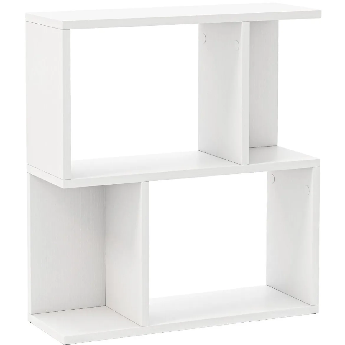 Bücherregal mit 4 Fächern Beistelltisch Couch Nachttisch Sofatisch Raumteiler Holz 50 x 17,5 x 55,5 cm Weiß