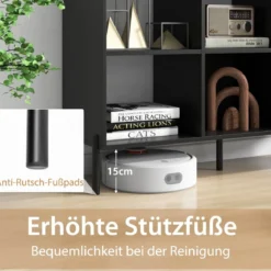 Bücherregal mit 6 Fächern & Erhöhten Metallbeinen & Verstellbaren Regalen Ablageregal