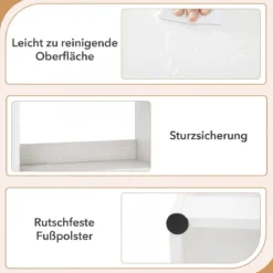 Bücherregal mit 8 Fächern & Schublade Bücherschrank mit Rutschfesten Fußkappen 50 x 24 x 155 cm