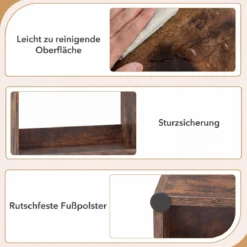 Bücherregal mit 7 Fächern & Schublade Bücherschrank mit Rutschfesten Fußkappen 50 x 24 x 130 cm