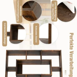 Bücherregal mit 7 Fächern Standregal Raumteiler Regal Würfelregal mit Kippschutz 60 x 20 x 90 cm