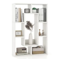Bücherregal mit 7 Fächern Standregal Raumteiler Regal Würfelregal mit Kippschutz 60 x 20 x 90 cm