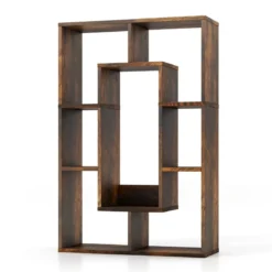 Bücherregal mit 7 Fächern Standregal Raumteiler Regal Würfelregal mit Kippschutz 60 x 20 x 90 cm