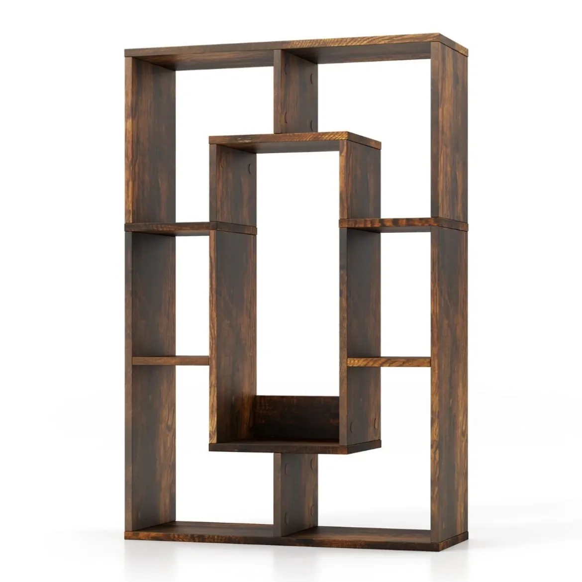 Bücherregal mit 7 Fächern Standregal Raumteiler Regal Würfelregal mit Kippschutz 60 x 20 x 90 cm