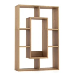 Bücherregal mit 7 Fächern Standregal Raumteiler Regal Würfelregal mit Kippschutz 60 x 20 x 90 cm