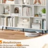 Bücherregal mit Fächern Standregal mit 3 Ebenen & Holzbeine Würfelregal Büroregal 140 cm