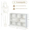 Bücherregal mit 8 Fächern 3-stufiges Standregal für Wohnzimmer 122 x 32 x 93 cm Weiß