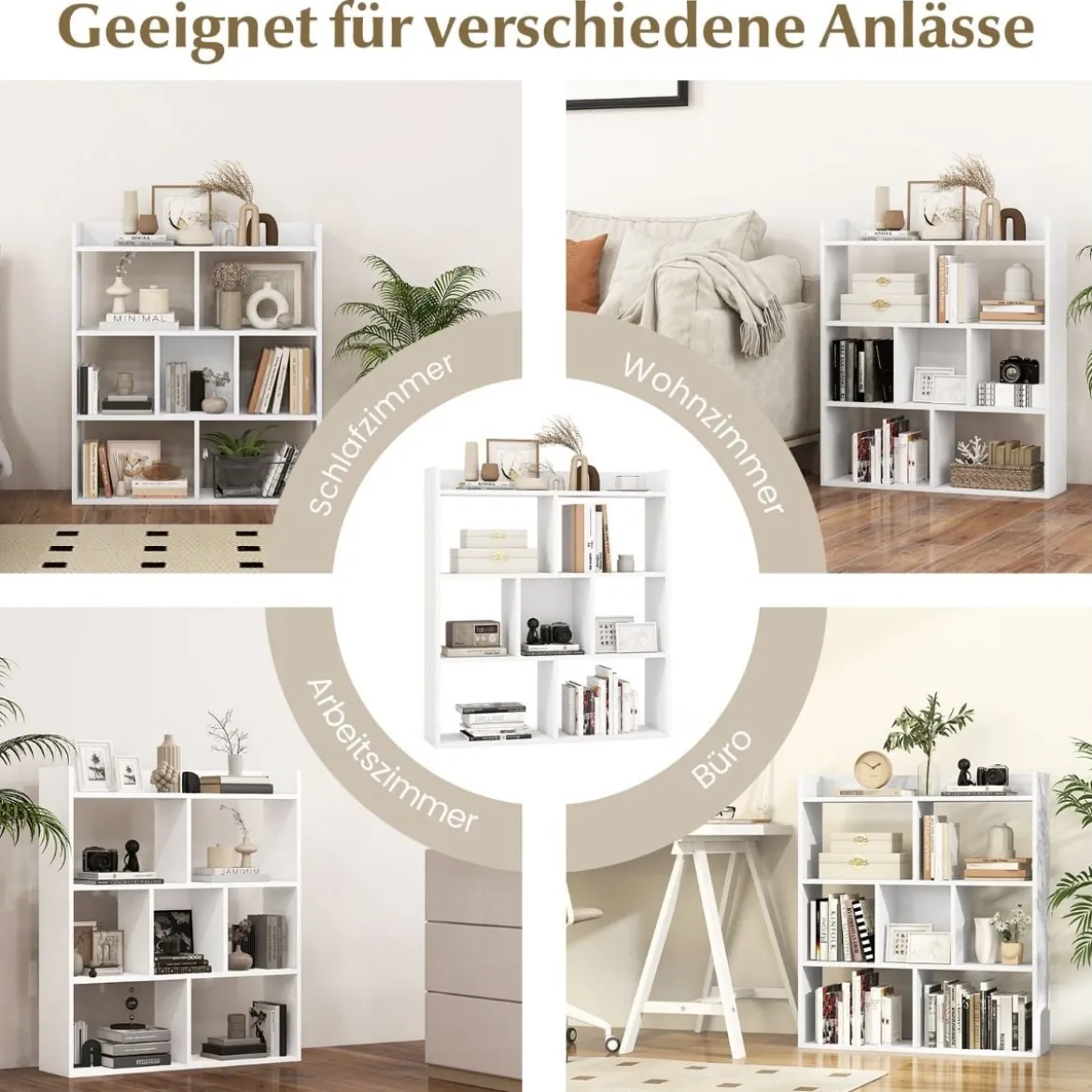 Bücherregal mit 7 Würfeln Standregal Würfelregal Aufbewahrungsregal 80 x 20 x 90 cm