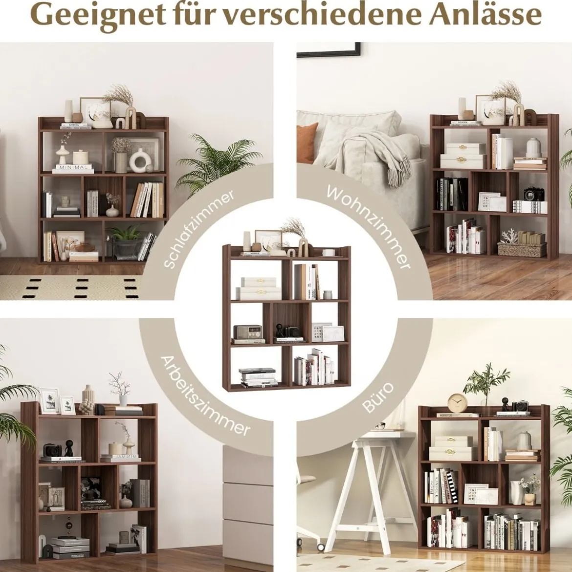 Bücherregal mit 7 Würfeln Standregal Würfelregal Aufbewahrungsregal 80 x 20 x 90 cm